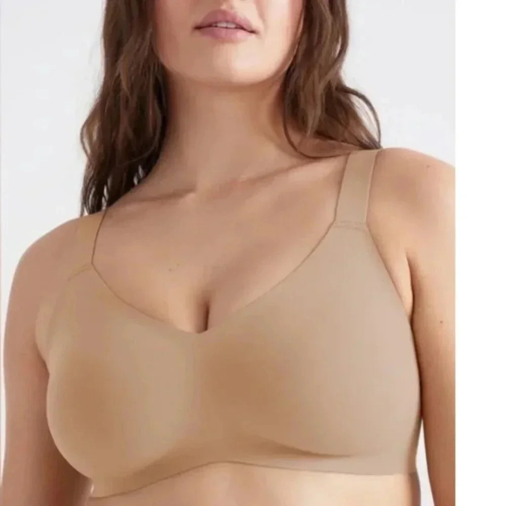 Knix Womens 8+ No Pad Vneck Wireless Bra In Beige